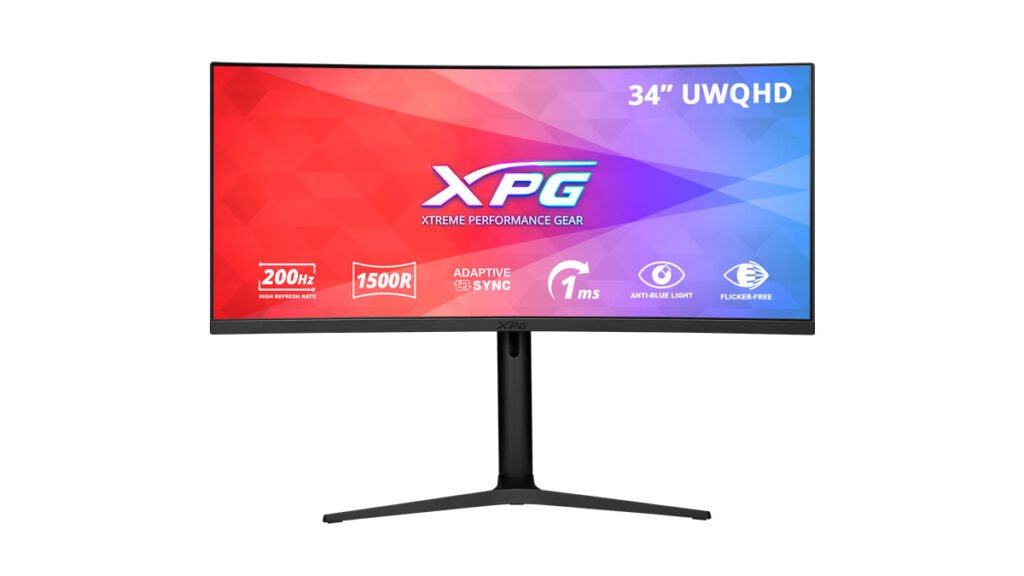 Monitor gamer curvo XPG RIFT R34WXC de 34 pulgadas UWQHD, 200 Hz y curvatura 1500R